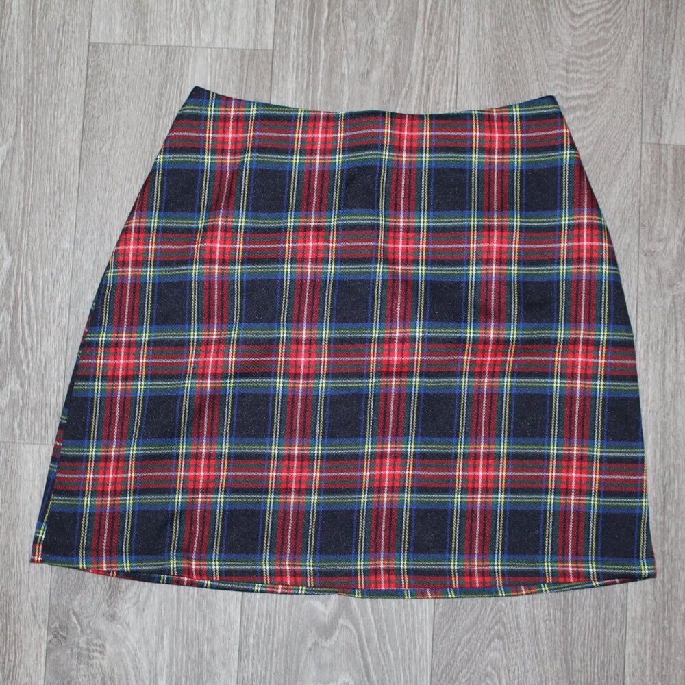 Plaid A-Line Skirt